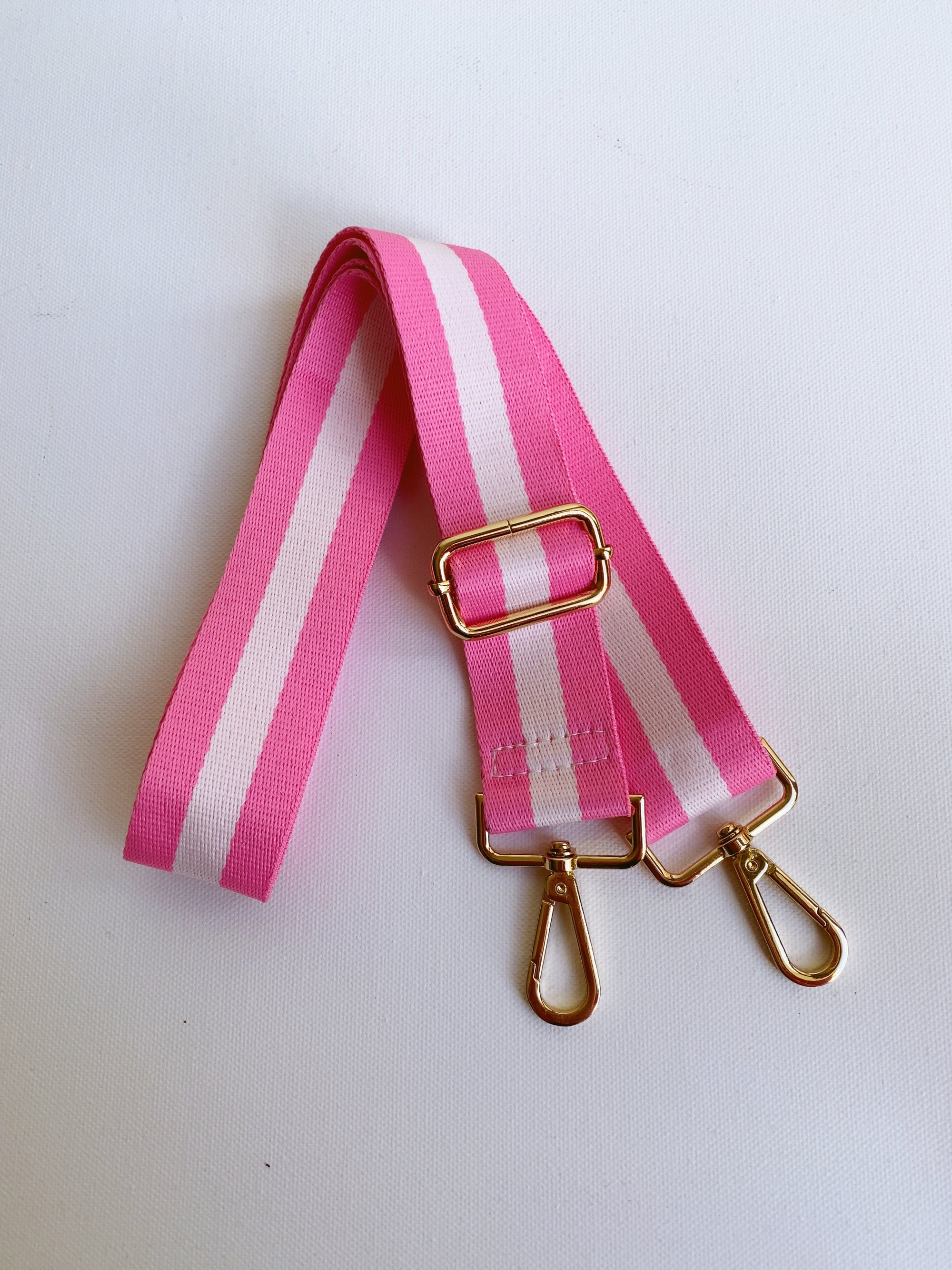 Stripe Bag Strap - Pink/White