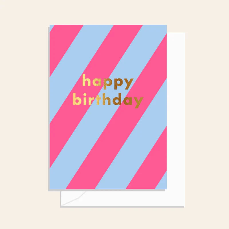 Stripe Birthday Neon Pink