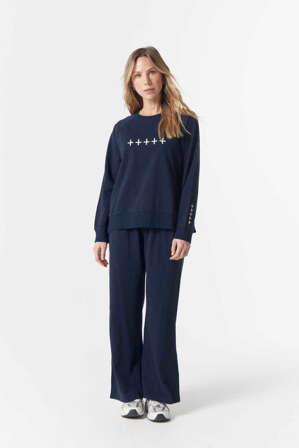 My Fav Cross Sweater - Parisian Navy/White