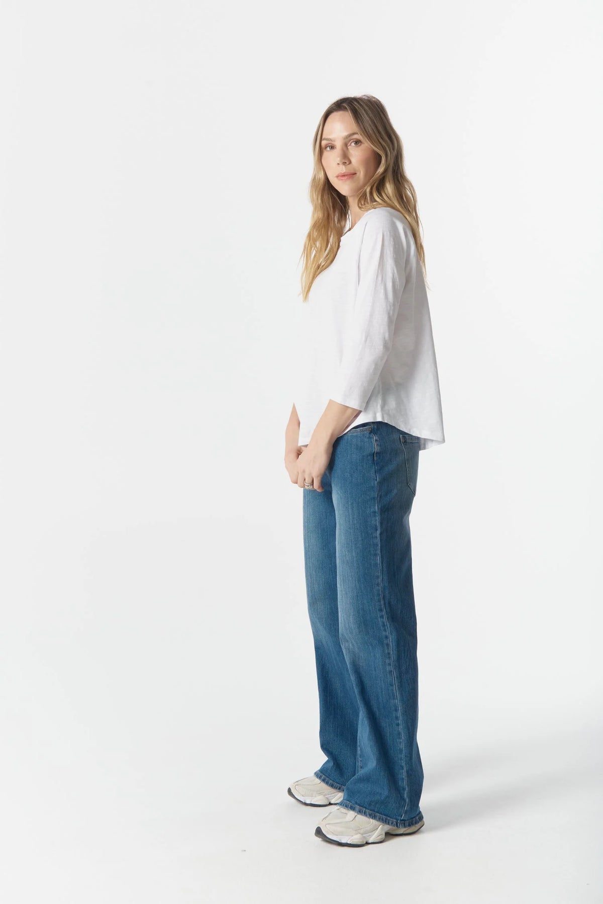 Raglan 3/4 Sleeve Tee - White