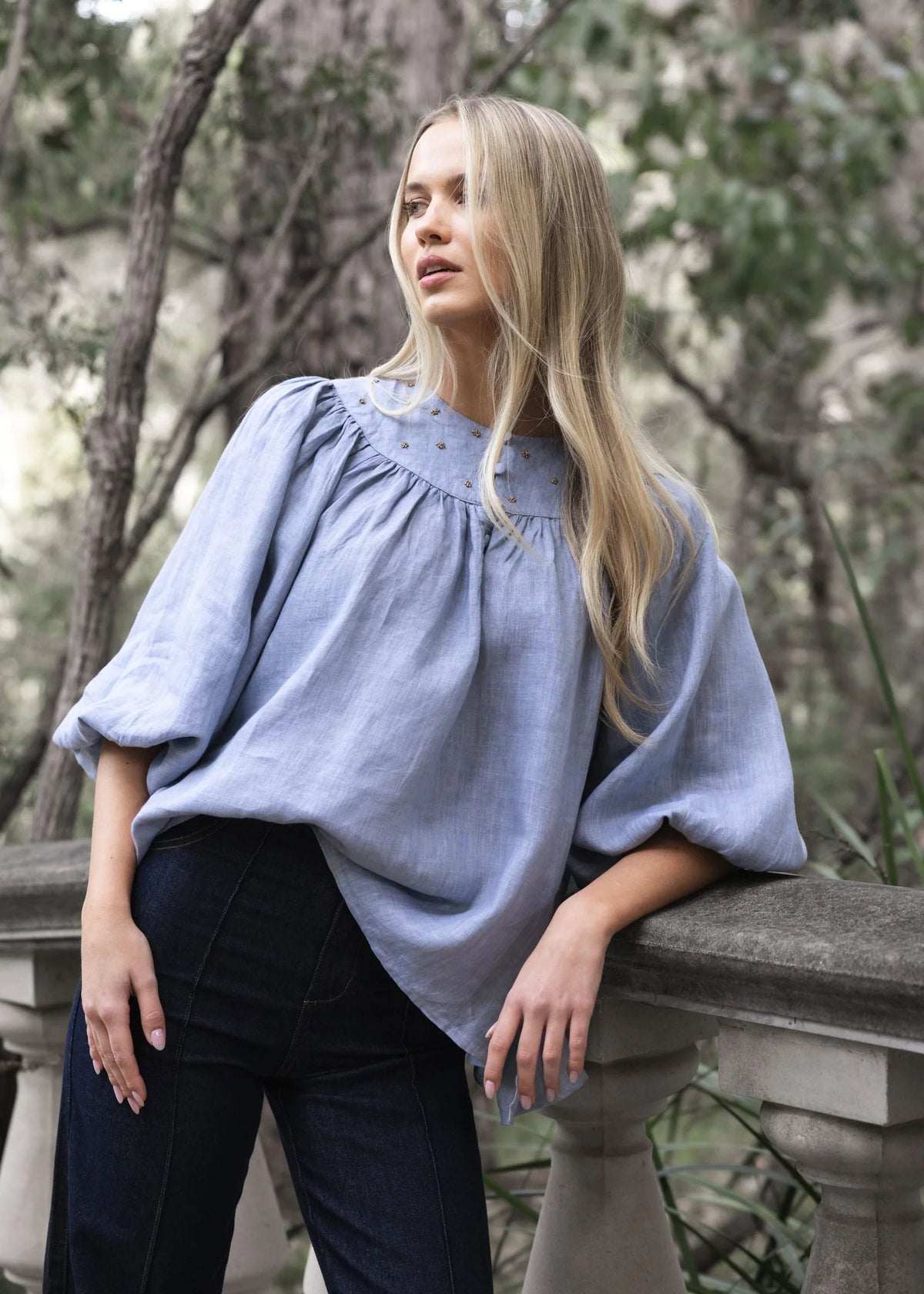 Baroque Blouse - Misty Grey
