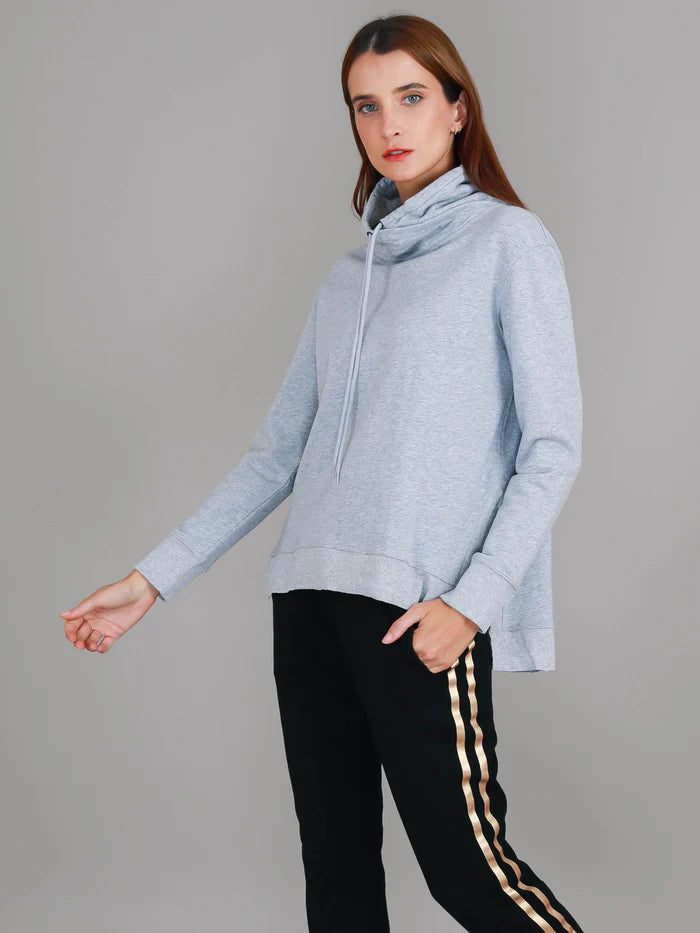 Alicia high neck sweat - Grey Marle