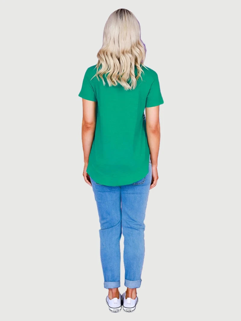 Lily Silver Star T Shirt - Broccoli