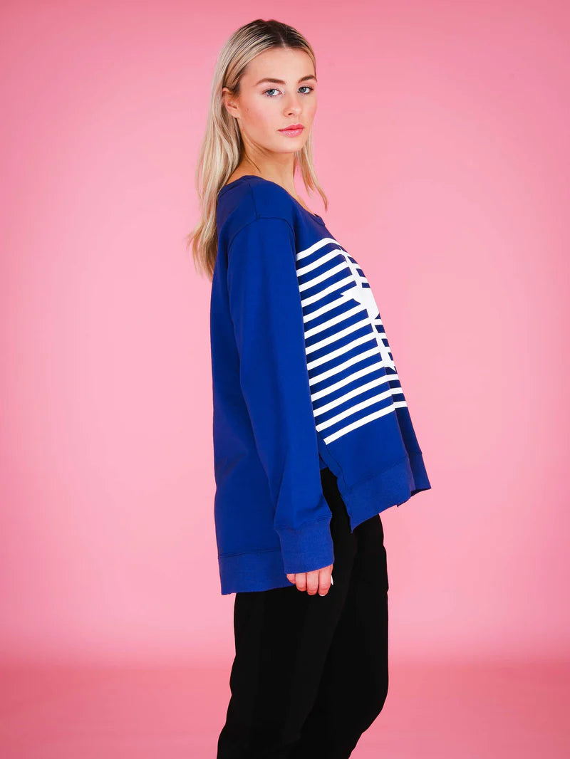 Geneva Star Stripe Sweatshirt - Egyptian Blue
