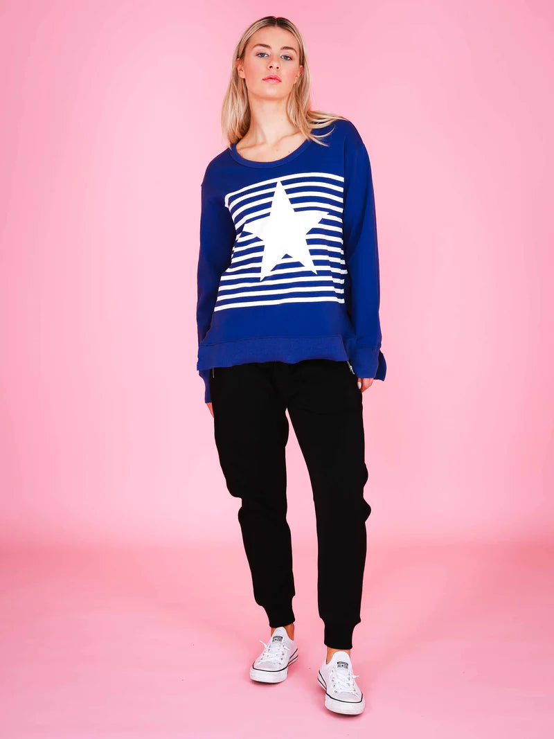 Geneva Star Stripe Sweatshirt - Egyptian Blue