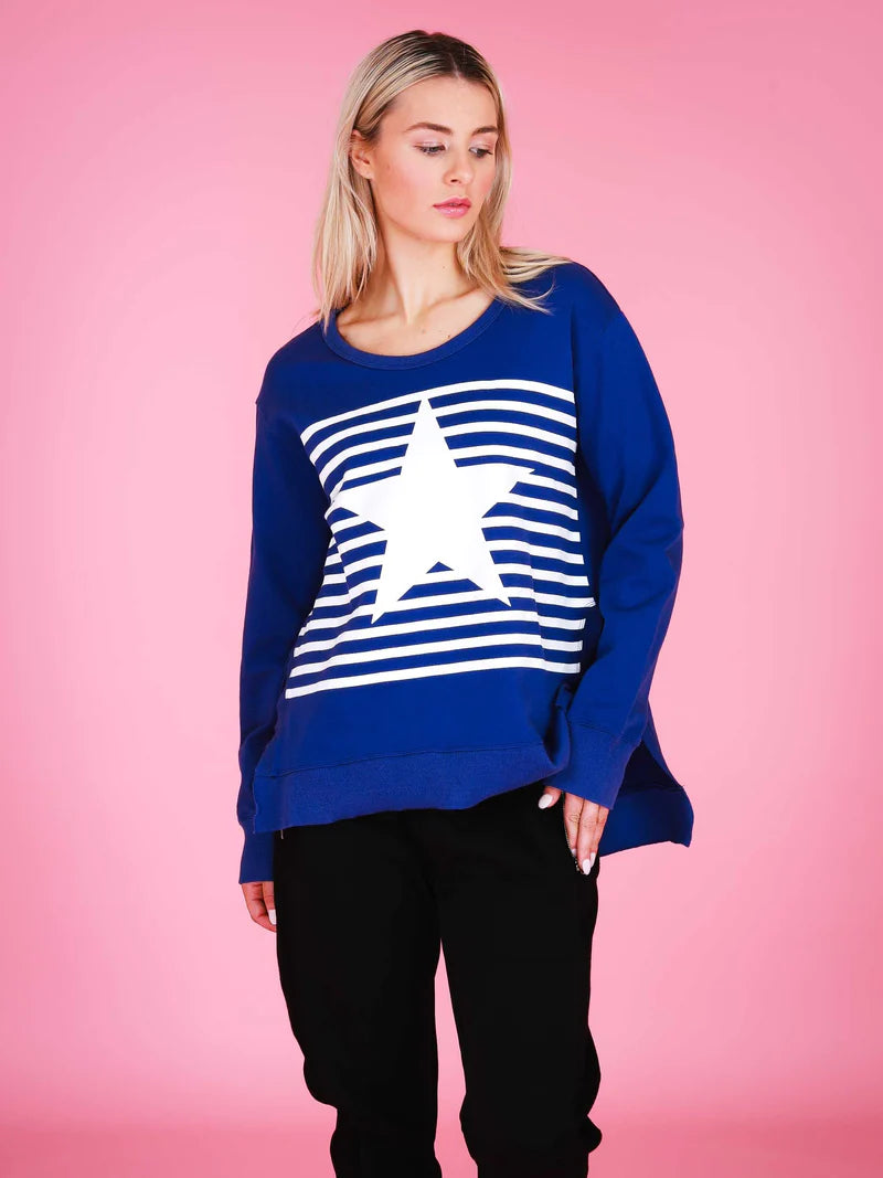 Geneva Star Stripe Sweatshirt - Egyptian Blue