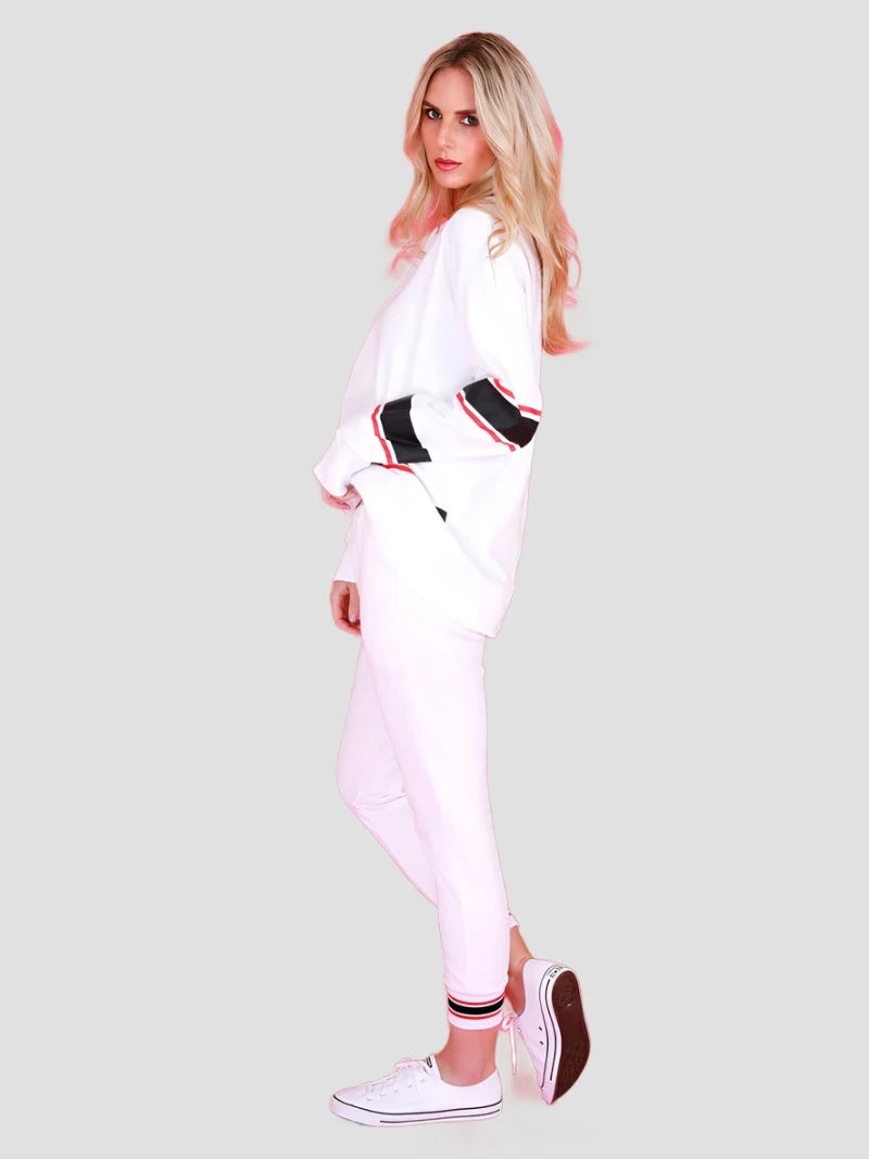 Dakota Stripe Sweatshirt - Everest White