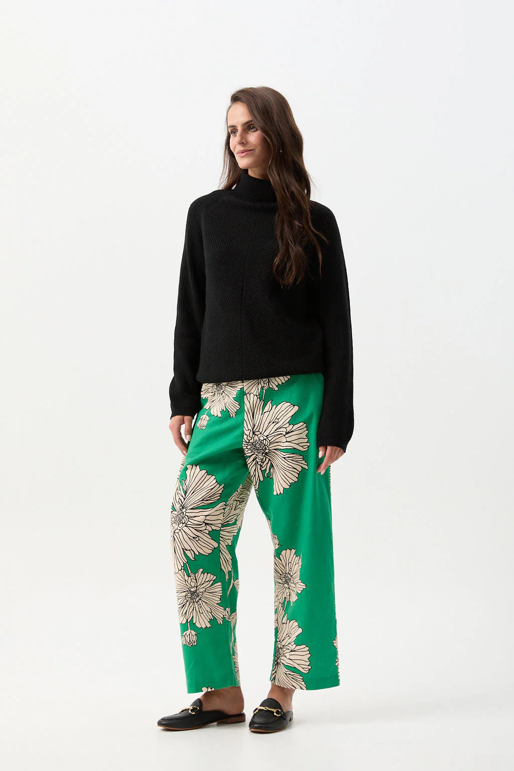 Turtle Neck Raglan Sleeve Jumper - Black Magic