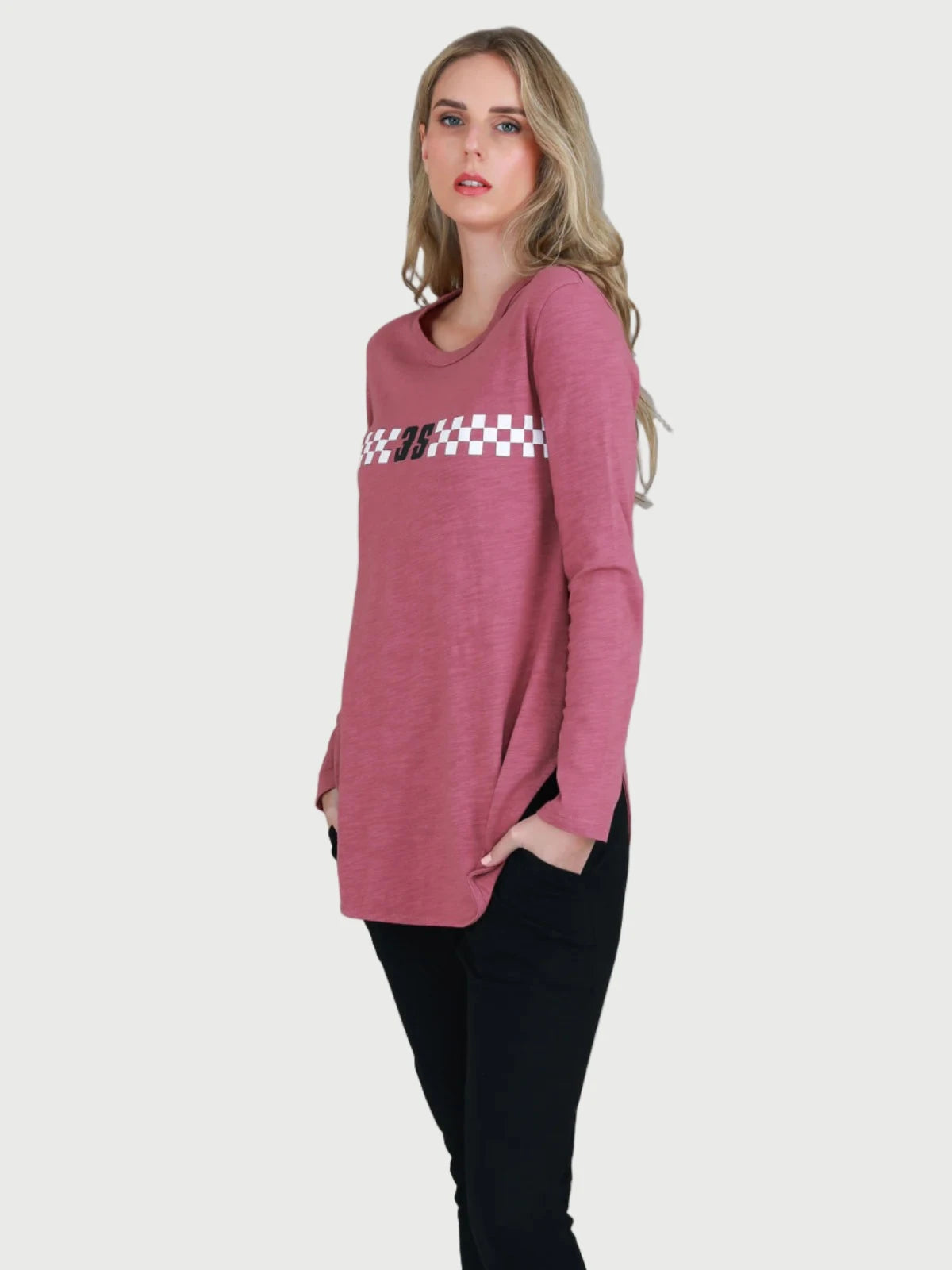 Windsor 3S Check Tee - Plummy