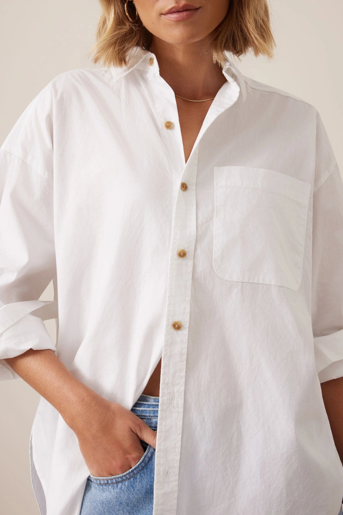 Peta Oversized Shirt  - White