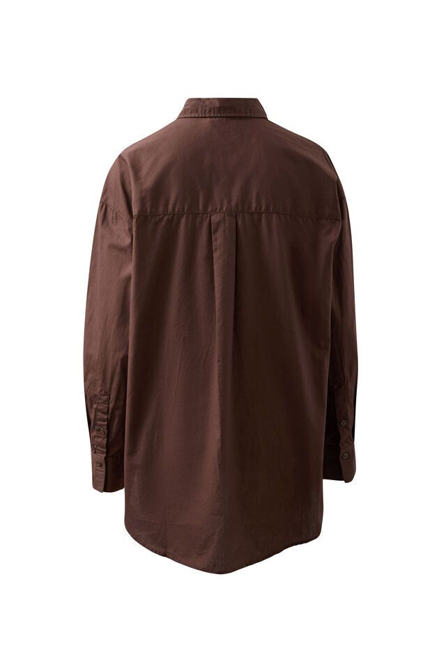 Peta Oversized Shirt  -  Chocolate