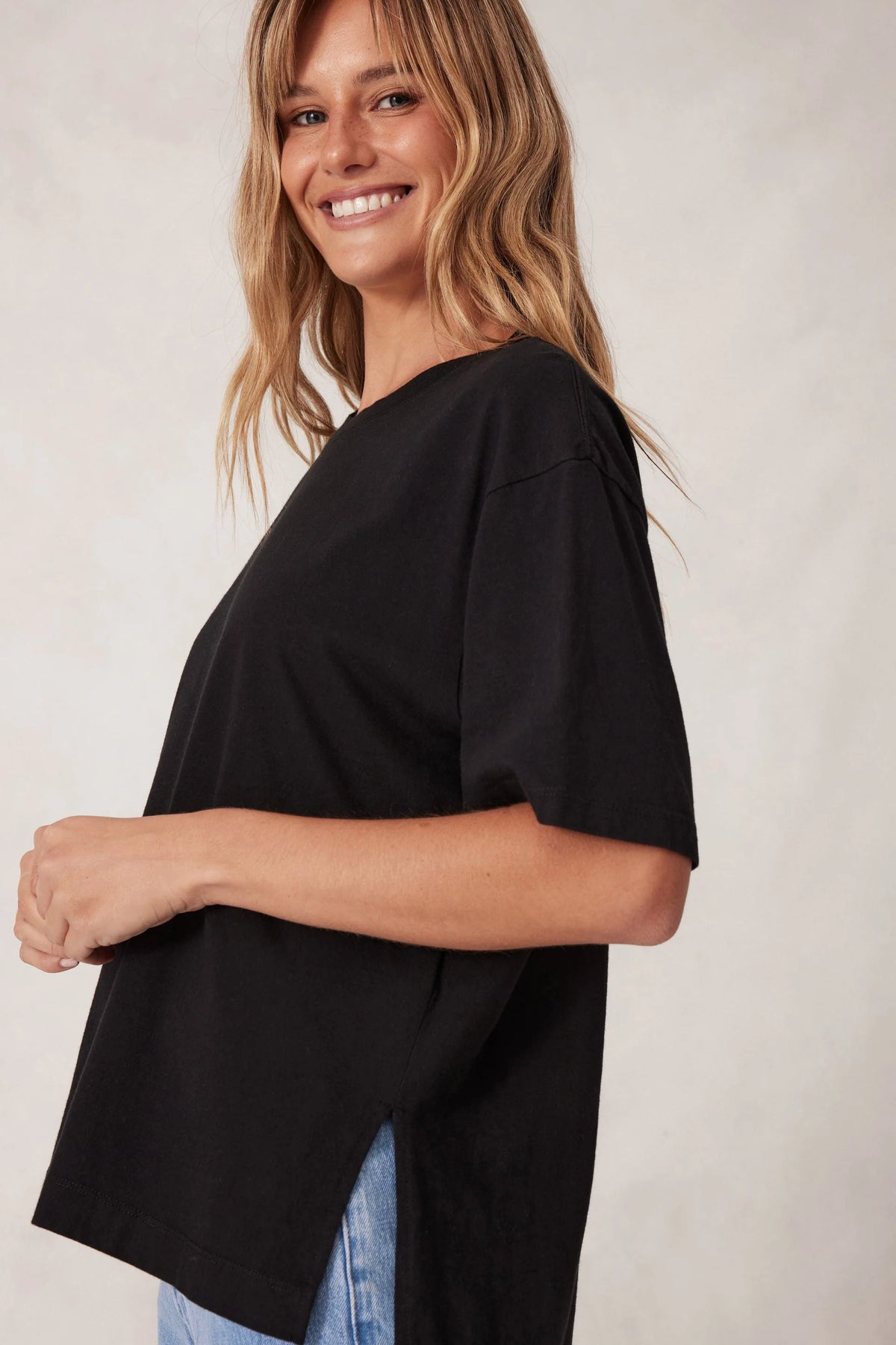 Stevie Slouchy Tee - Black