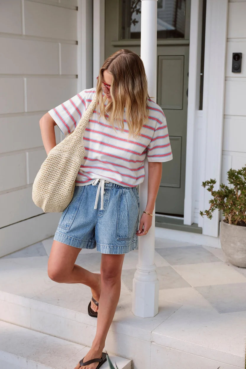 Darcy Relaxed Short - washed vintage blue