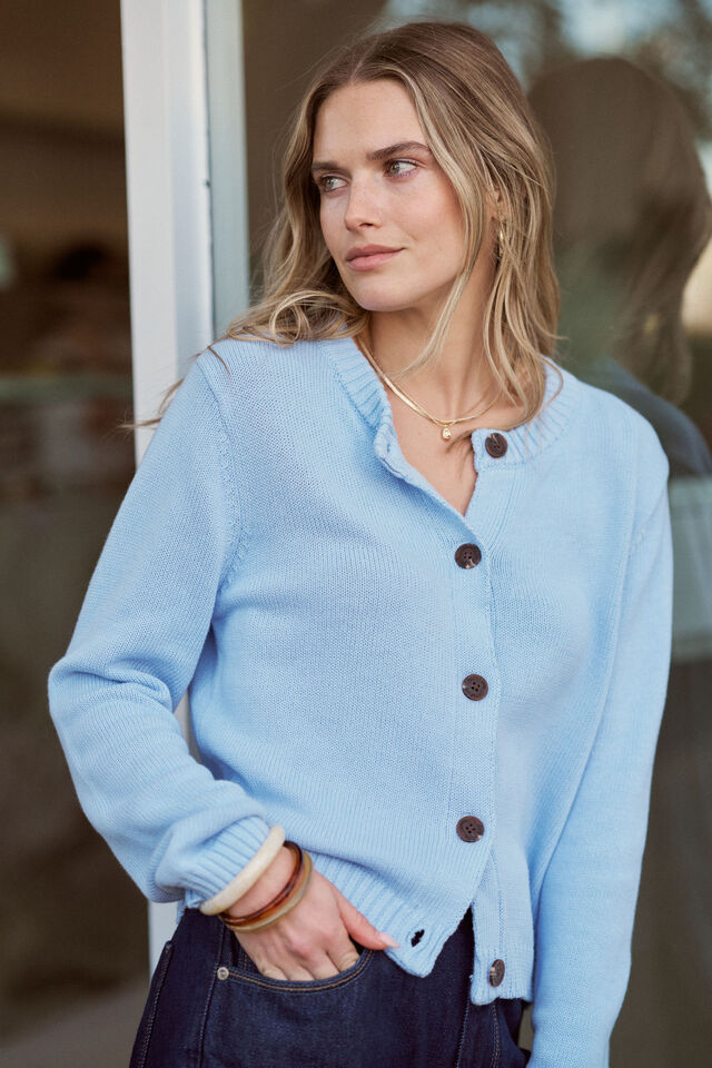 Nelly Knit Cardi - China Blue
