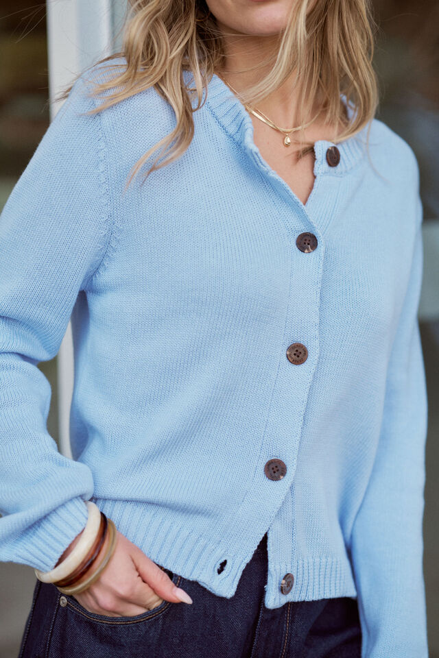 Nelly Knit Cardi - China Blue