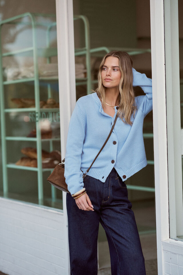 Nelly Knit Cardi - China Blue
