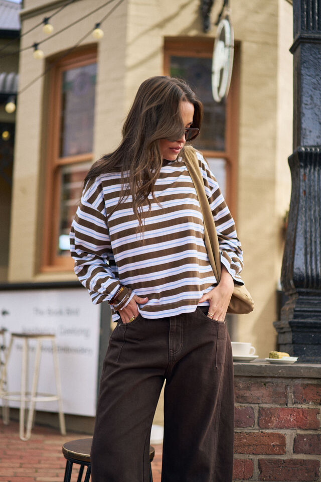 Striped long sleeve top