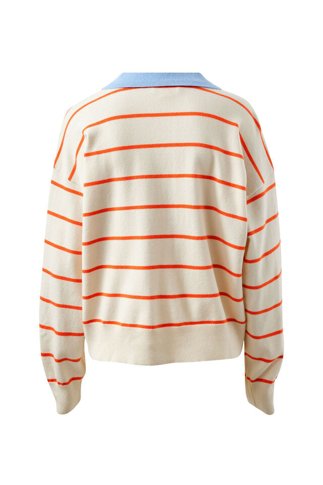 Jessa Rugby Knit - Ecru Stripe