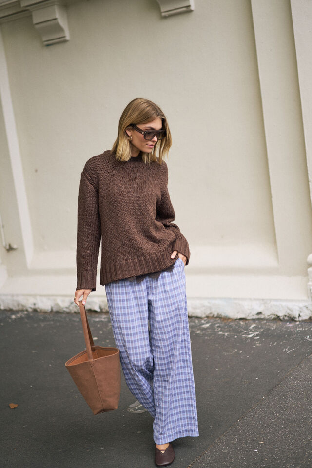 Relaxed fit brown jumper