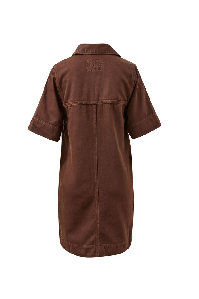 Bonnie Relaxed Shirt Dress - Chocolate