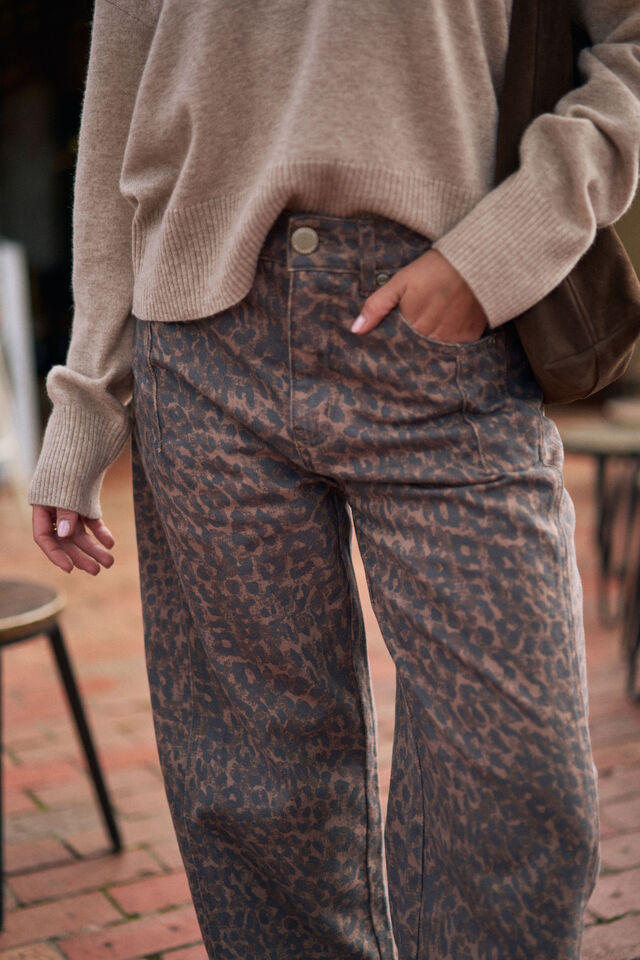Print Barrel Leg jean 