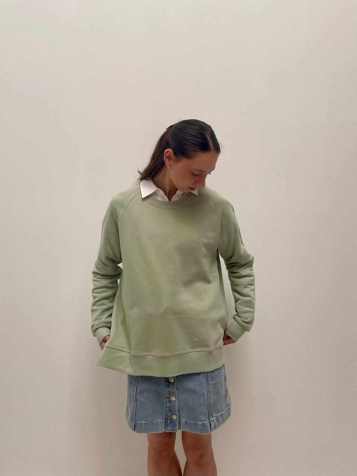 Classic Split Sweat - Sage