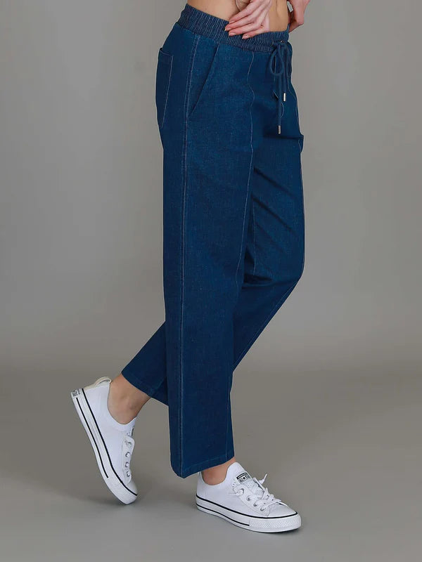 Wide leg cotton jogger