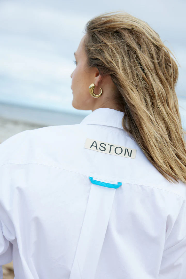 THE BUDDY SHIRT IN OPTIC/LAGOON STRIPE