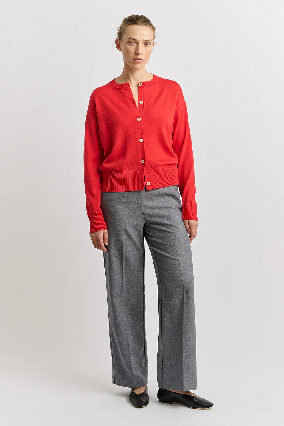 Fine Knit Cardigan - Poppy