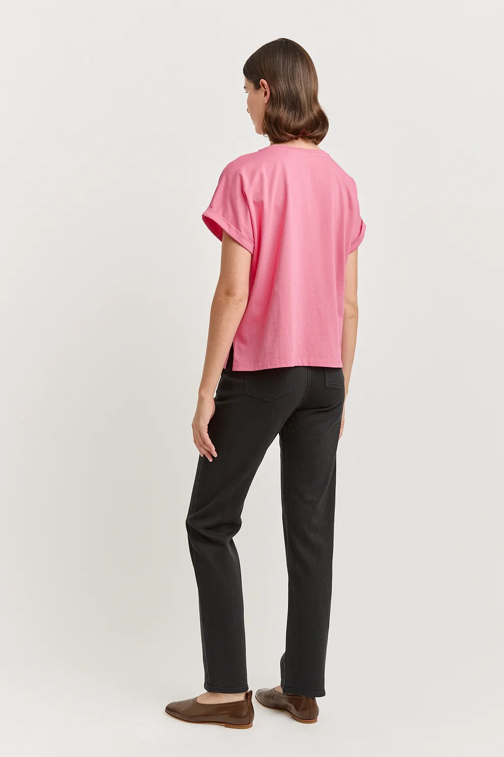 Roll sleeve tee - Flamingo