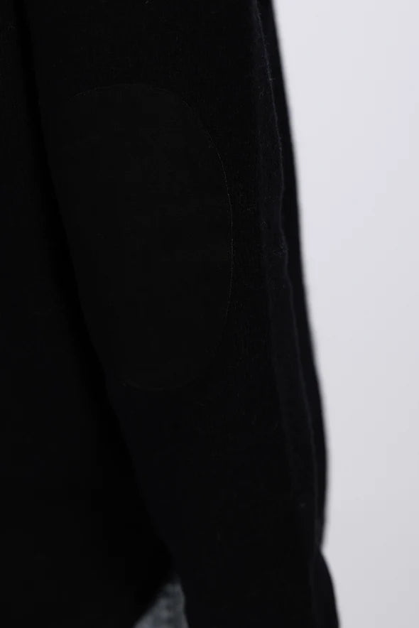 Swing Crew Knit w Black Patch - Black