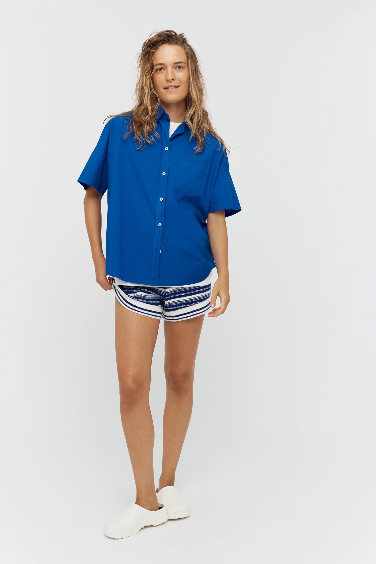 Chiara Short Sleeve Shirt - Electric Blue