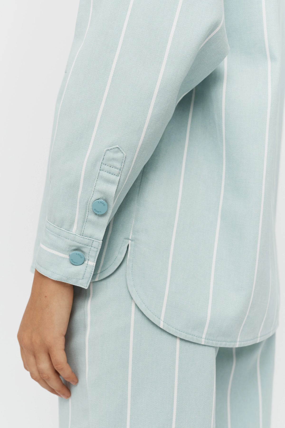 Amaya Denim Shacket - Retro Blue/White