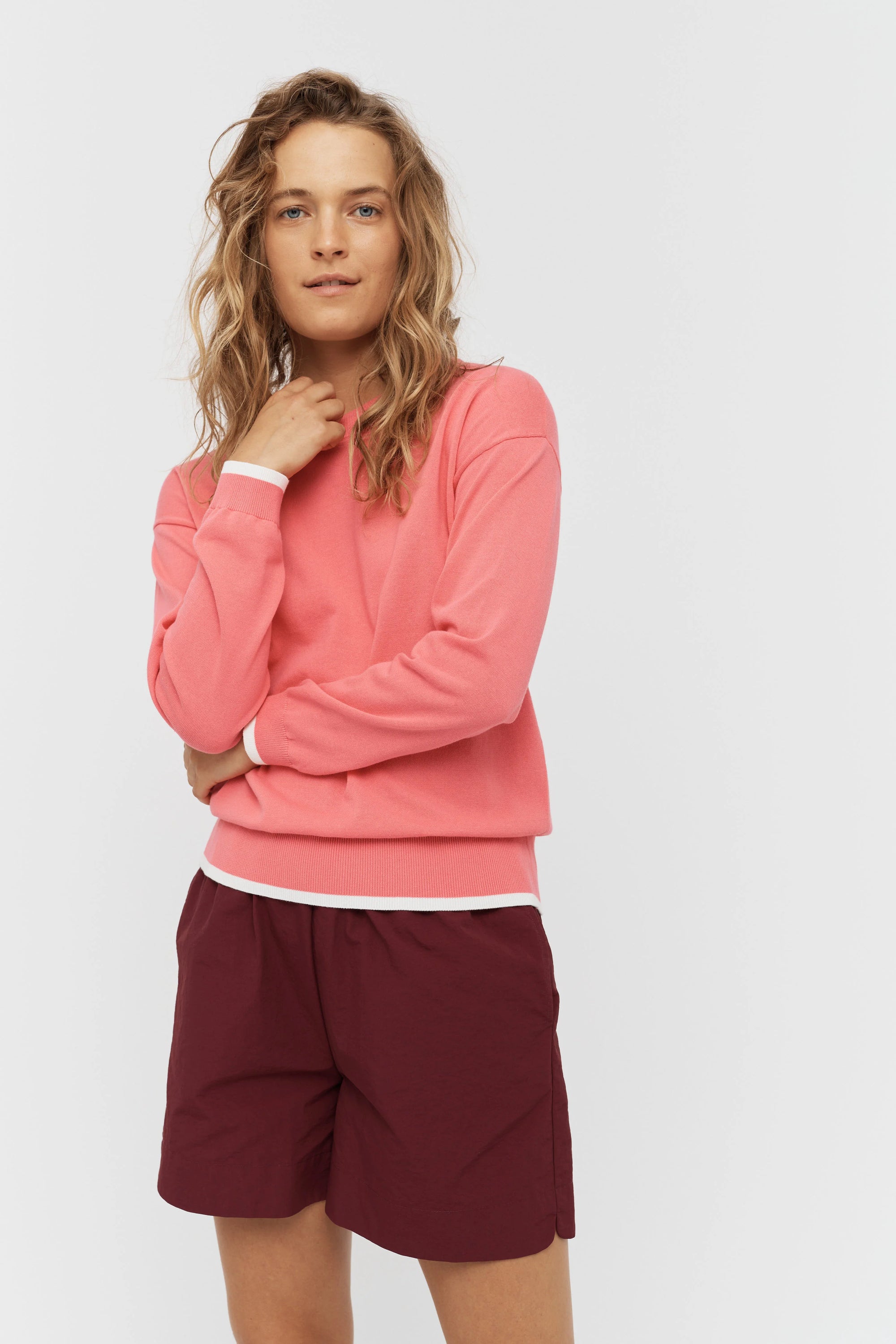 Leia Tipped Sweater - Surreal Pink/Birch