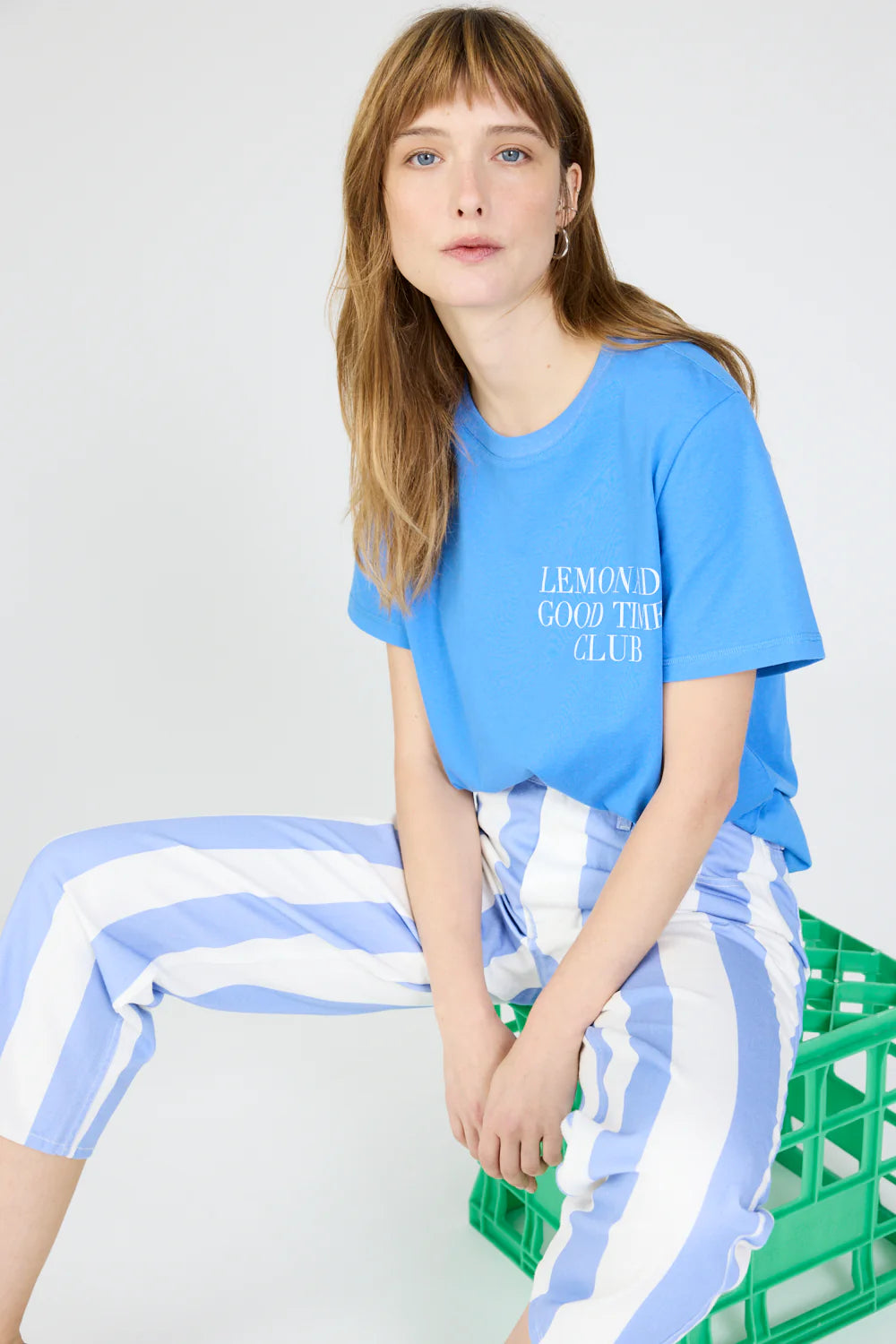 Good Times Club T-Shirt -Ink Blue/Off White