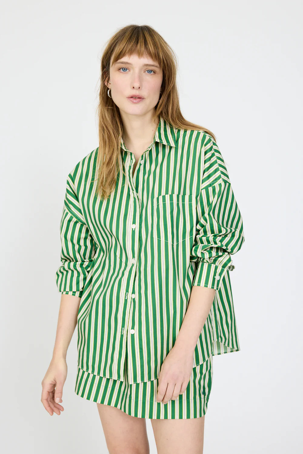 Chiara Long Sleeve Shirt -Forest/Apple Green/Birch