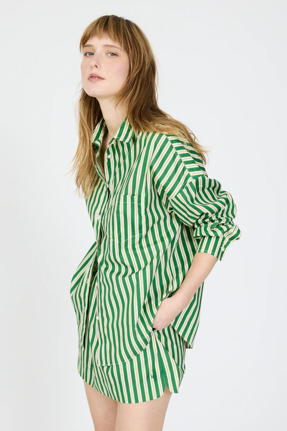 Chiara Long Sleeve Shirt -Forest/Apple Green/Birch