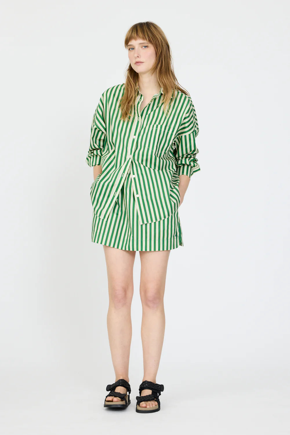 Chiara Long Sleeve Shirt -Forest/Apple Green/Birch