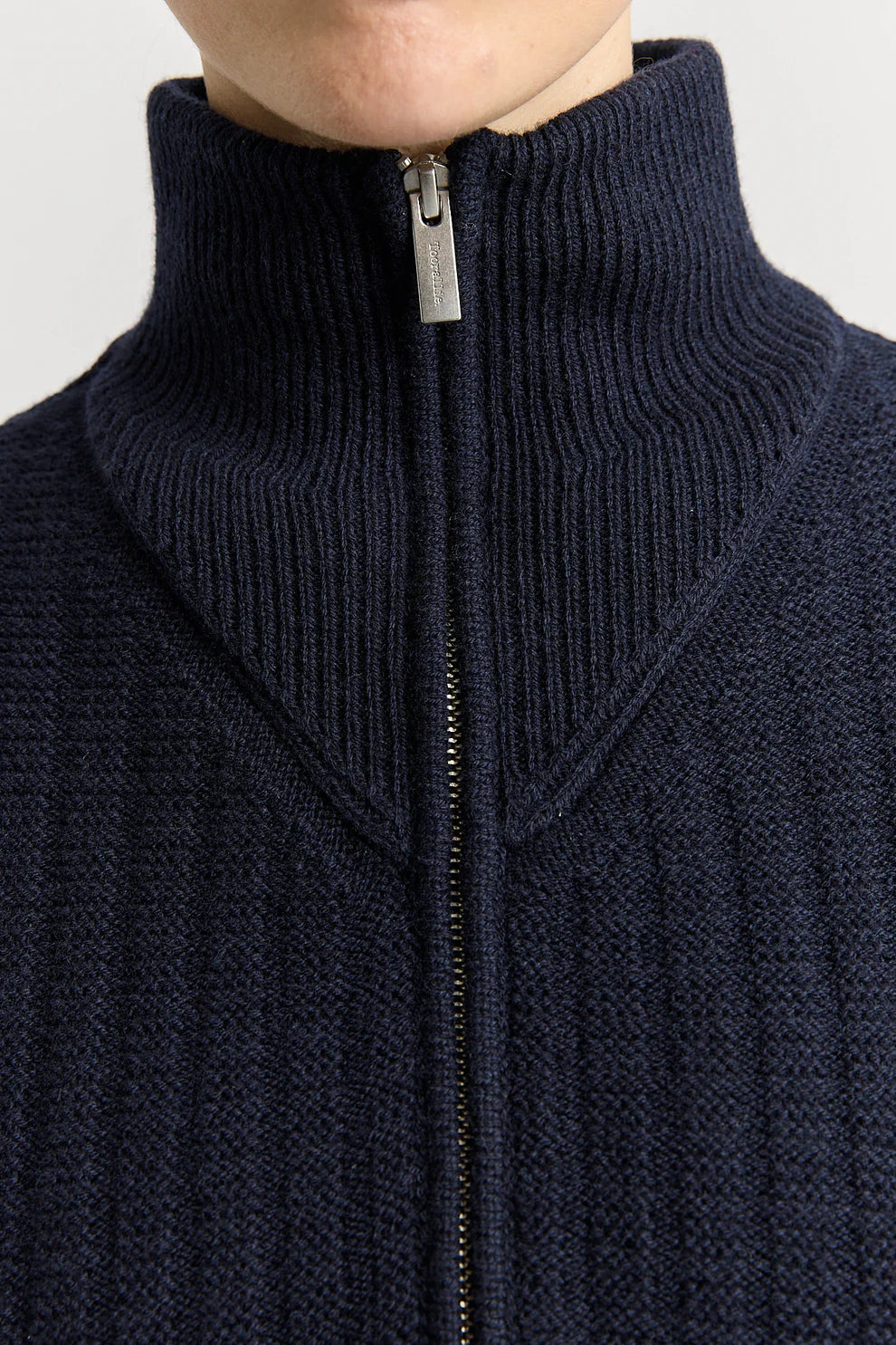 Navy zip cardigan