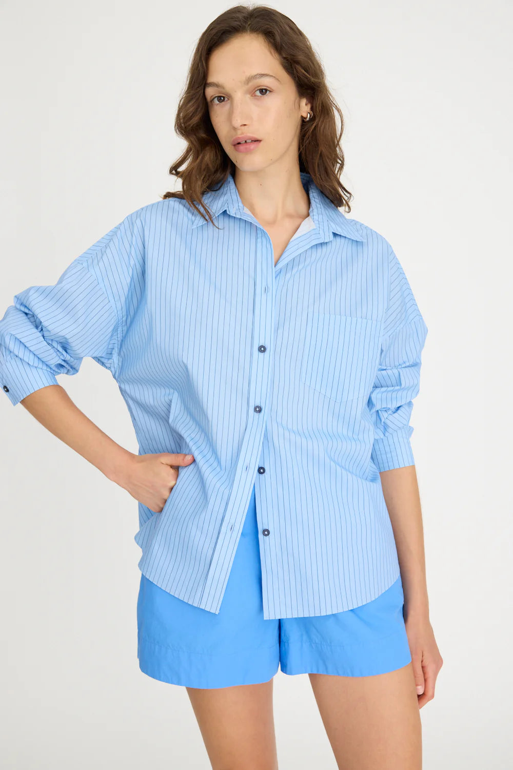 Chiara Long Sleeve Shirt Pinstripe