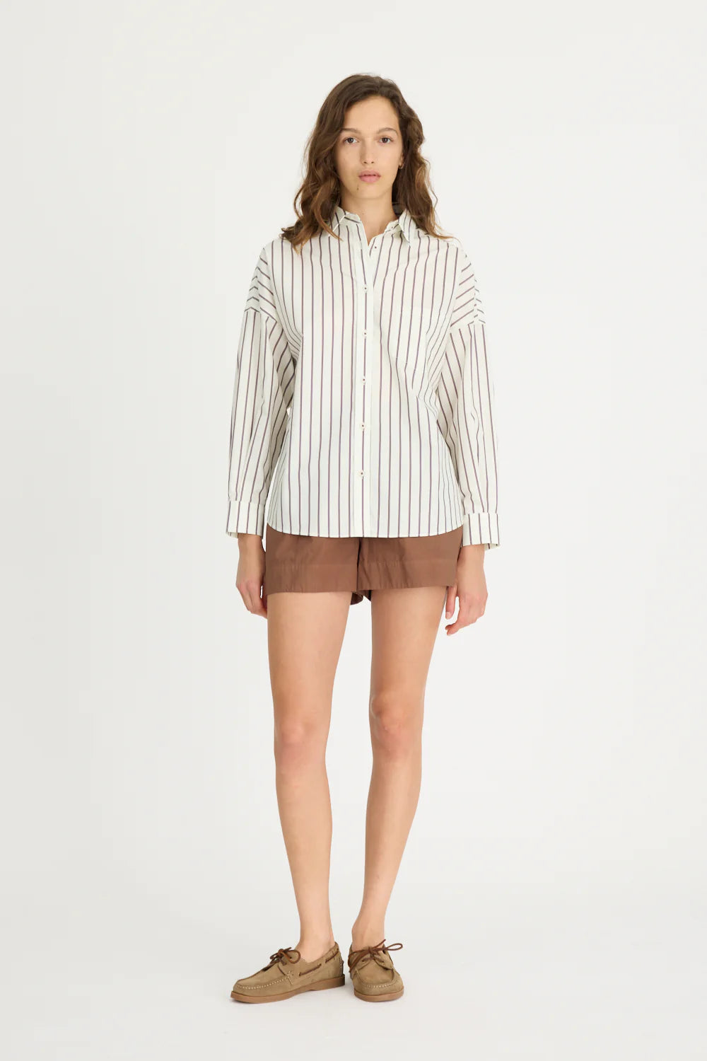 Chiara Long Sleeve Shirt Stripes - Vanilla Stripes