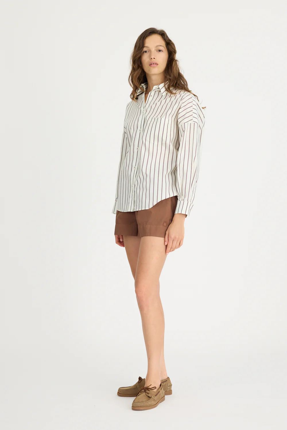 Chiara Long Sleeve Shirt Stripes - Vanilla Stripes