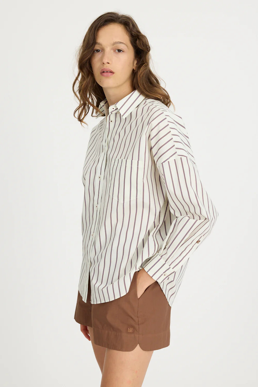 Chiara Long Sleeve Shirt Stripes - Vanilla Stripes