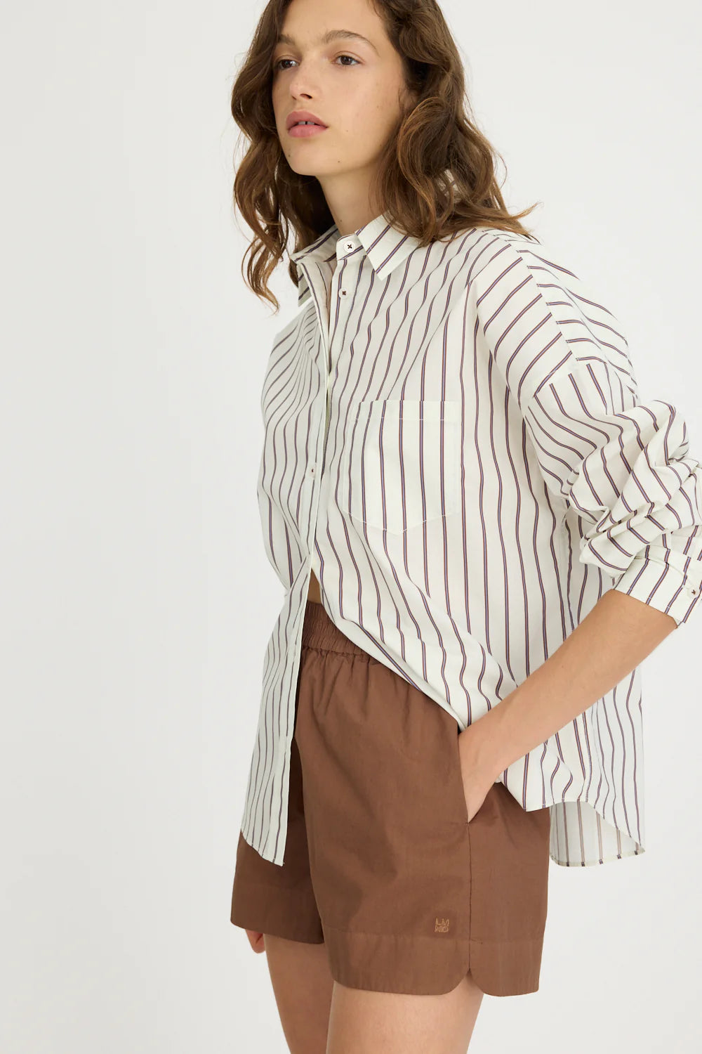 Chiara Long Sleeve Shirt Stripes - Vanilla Stripes