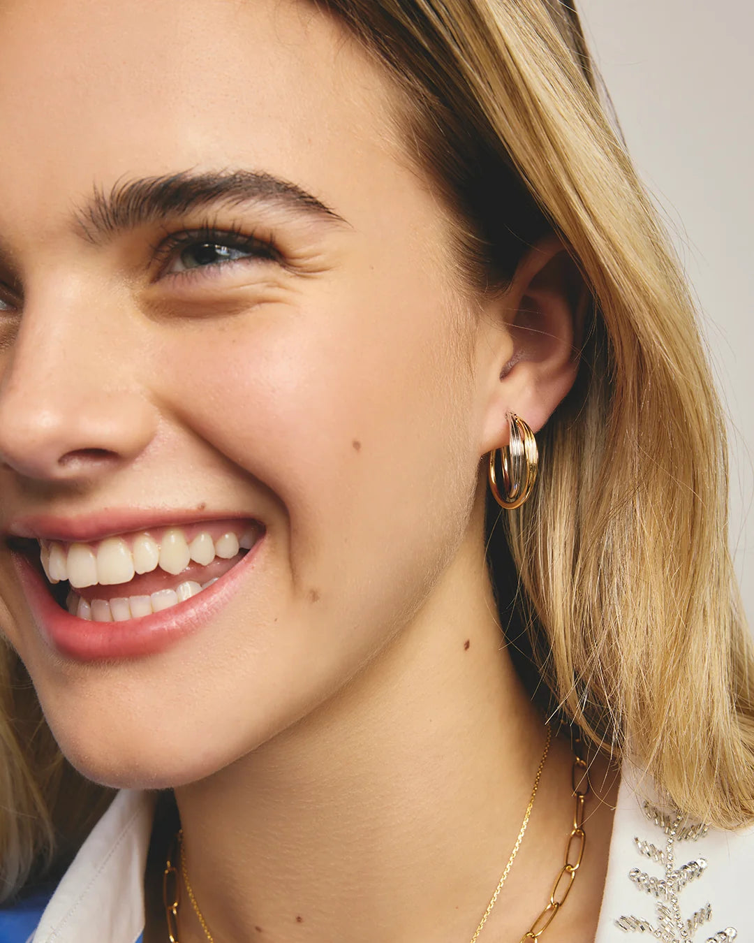 Mixed metal earrings