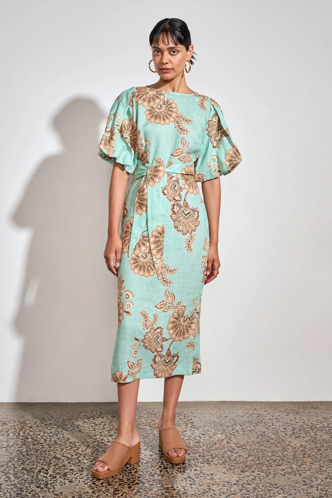 Linen midi dress