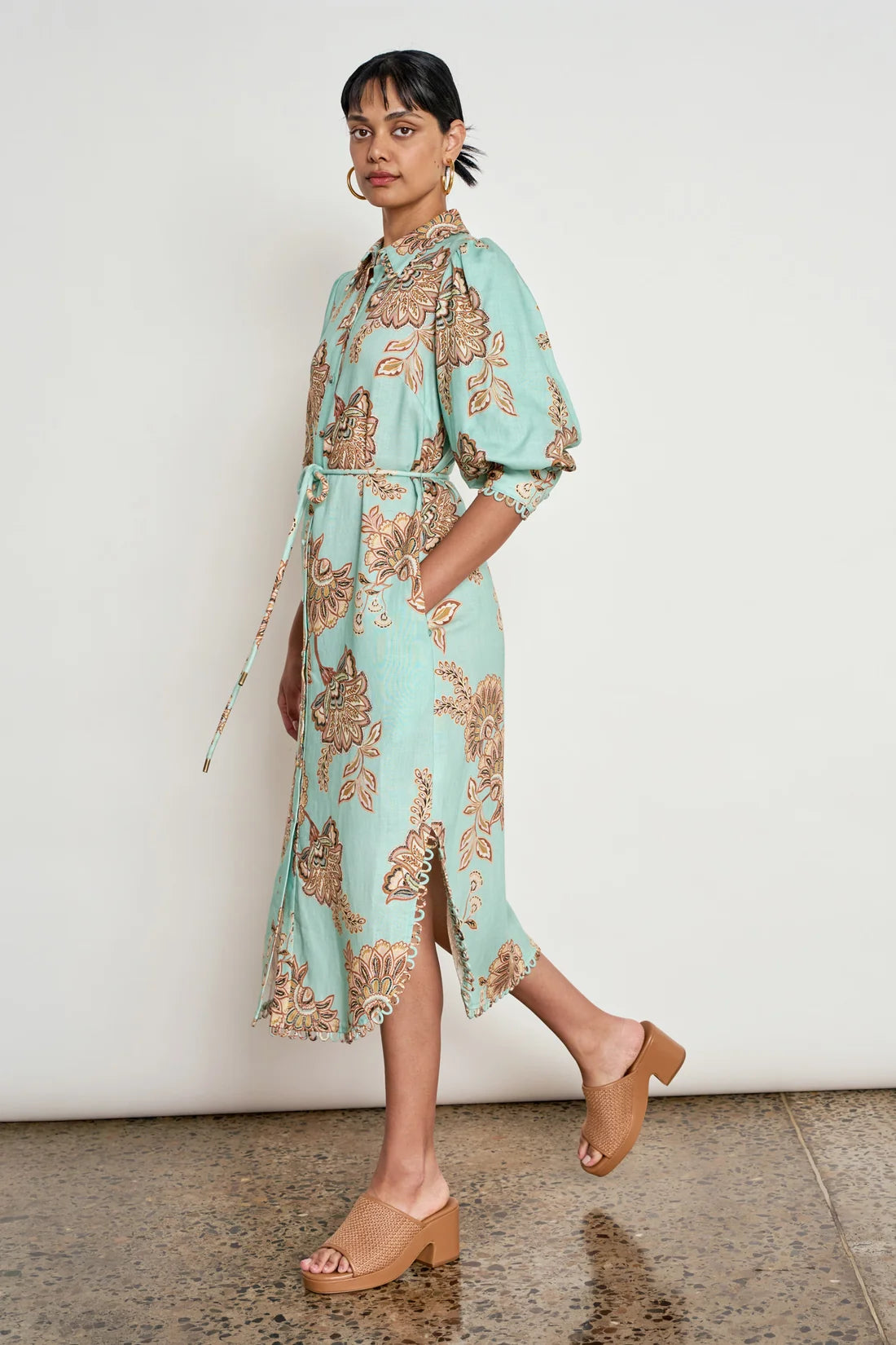 Linen midi dress