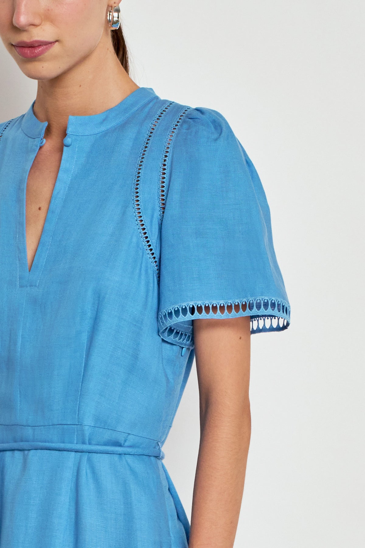 Blue linen dress