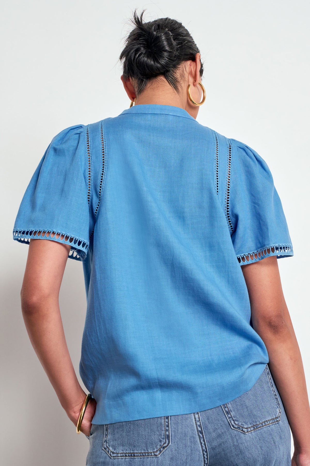 Blue linen top