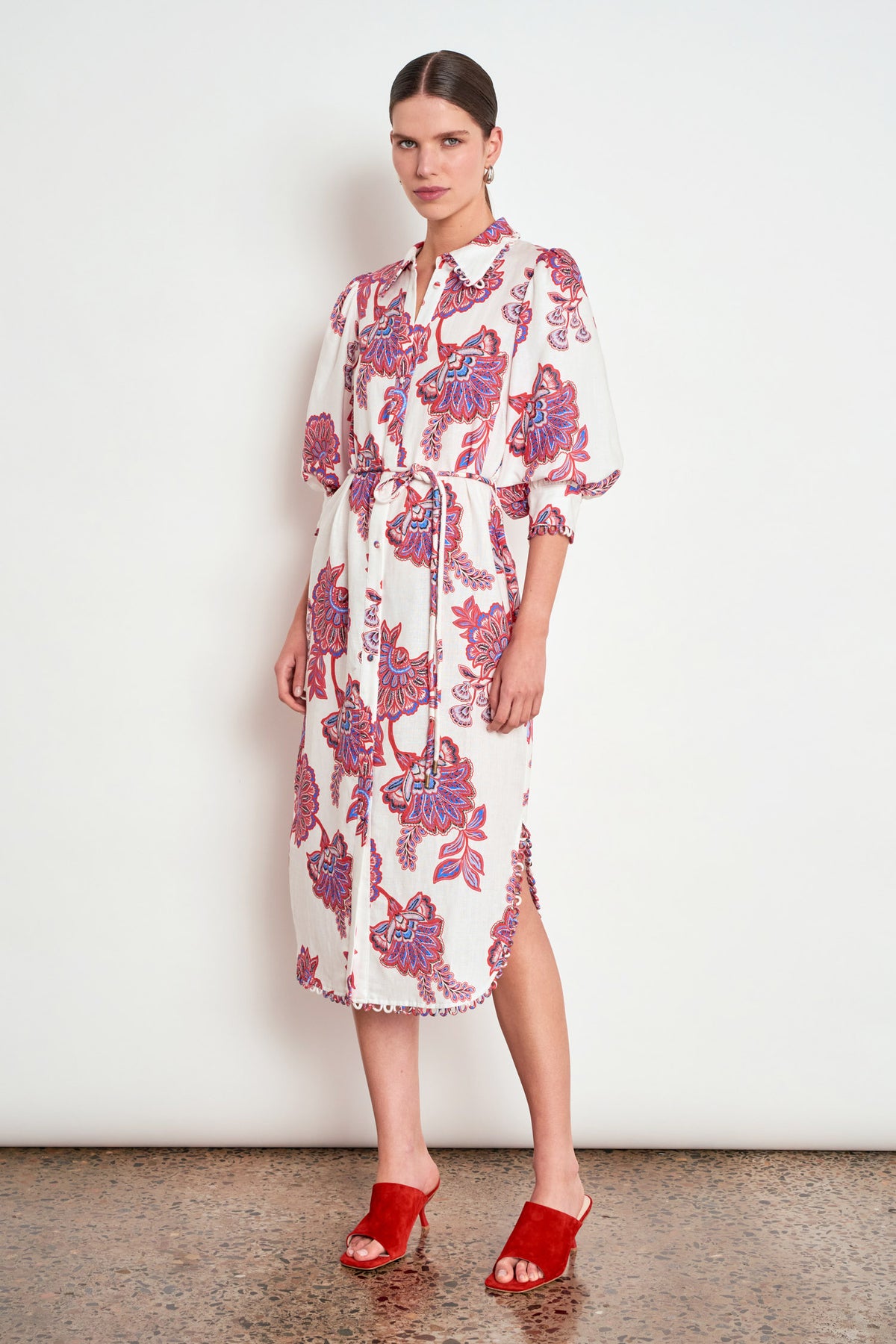 Linen shirt dress